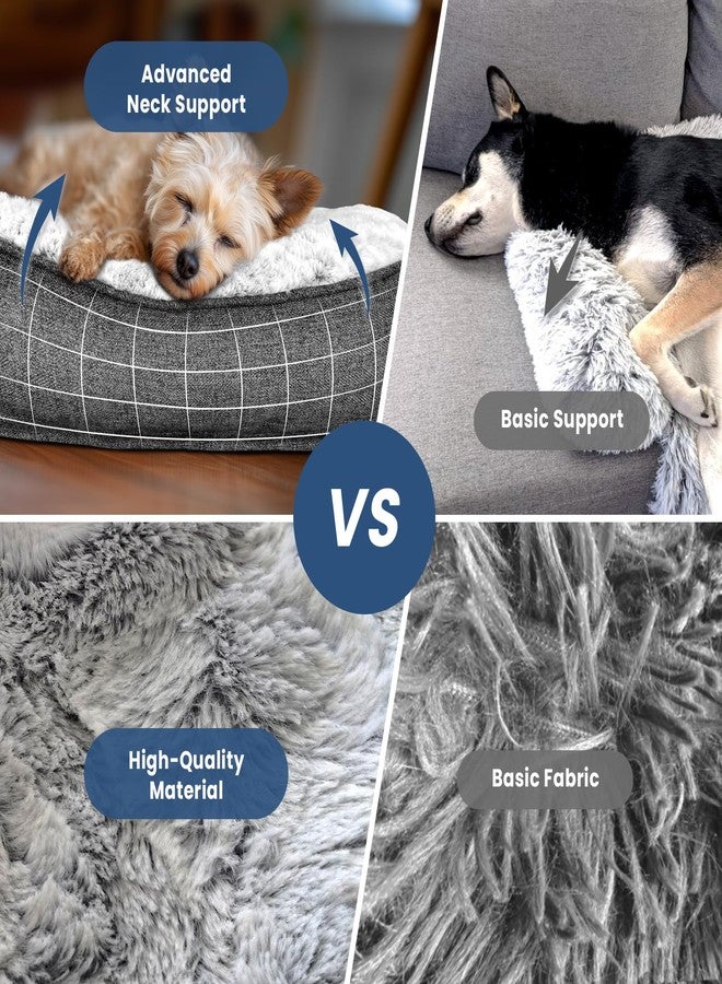 blunique Calming Large Dog Bed for Couch, 41 x 37 inch Removable Couch Cover for Dogs Washable, Non-Slip Fluffy Plush Dog Sofa Mat for Furniture Protector - Grey - Image 5